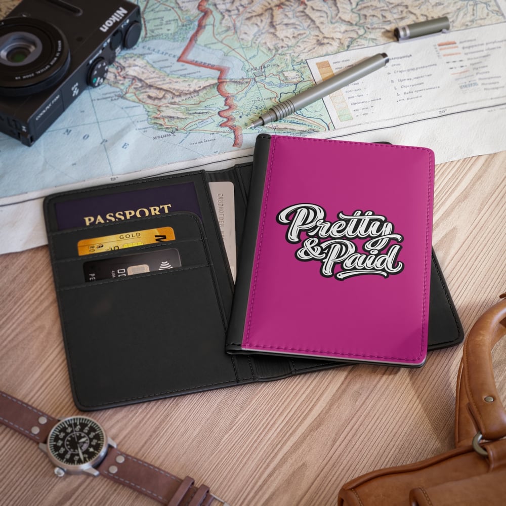 Image of Pretty & Paid Passport Cover - Hot Pink Travel Wallet for Stylish Women