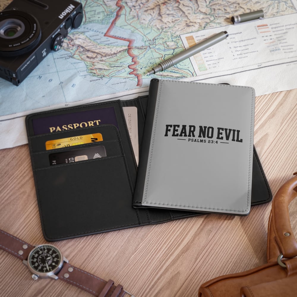 Image of Fear No Evil Passport Cover — Psalms 23:4 Travel Wallet