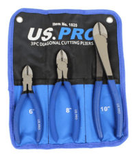 US PRO 1820 3PC DIAGONAL CUTTING PLIERS SET