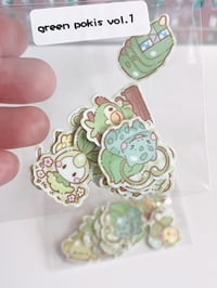 Image 2 of  green pokis vol.1 die cut stickers