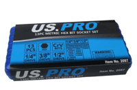 Image 2 of US PRO 2097 13PC METRIC HEX BIT SOCKET SET
