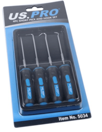 US PRO 5034 4PC SHORT PICK AND HOOK SET (135mm)