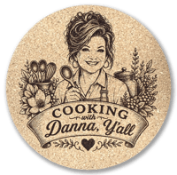 Cooking with Danna, 4" Round Cork Coasters (set of 4)
