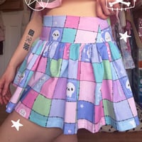 Image 2 of Pastel Check Ruffled Mini Skirt (UK8 and UK6)