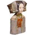 Ceramic Fantasy Dames in Beret Statement Rom Decor Bust 