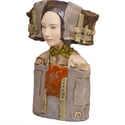 Ceramic Fantasy Dames in Beret Statement Rom Decor Bust 