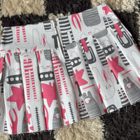 Image 3 of Stripey Spikey Pleated Denim Skirt (UK8)