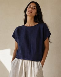 Image 3 of "ALMA" Shirt - Navy 