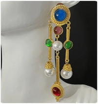 Image 2 of Vintage Drop Chandelier Earrings