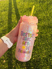 Image 1 of Snowglobe glitter tumbler 20 oz