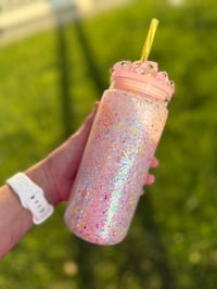 Image 2 of Snowglobe glitter tumbler 20 oz