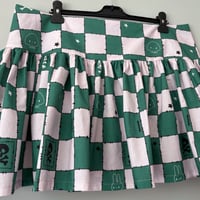 Image 2 of Green and Pink Check Mini Ruffled Skirt (UK18)