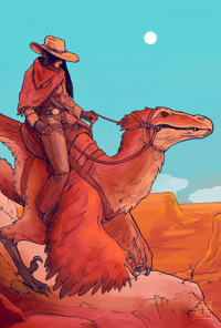 Dinosaur Rider Print
