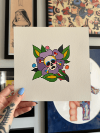 ORIGINAL PAINTING! Skull Violet