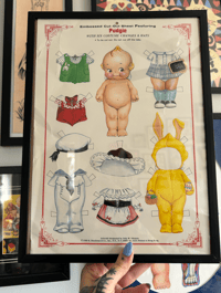 Framed Vintage Kewpie Paper Doll