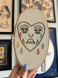 Embroidery Crying Heart 