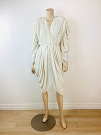 Image 1 of Vintage 1980s Super Draped Cream Dress