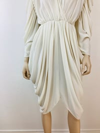 Image 3 of Vintage 1980s Super Draped Cream Dress