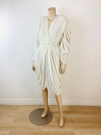 Image 4 of Vintage 1980s Super Draped Cream Dress