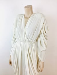 Image 5 of Vintage 1980s Super Draped Cream Dress
