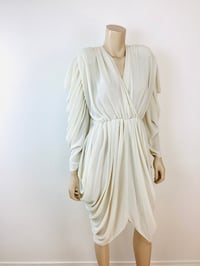 Image 6 of Vintage 1980s Super Draped Cream Dress