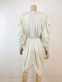 Image 7 of Vintage 1980s Super Draped Cream Dress