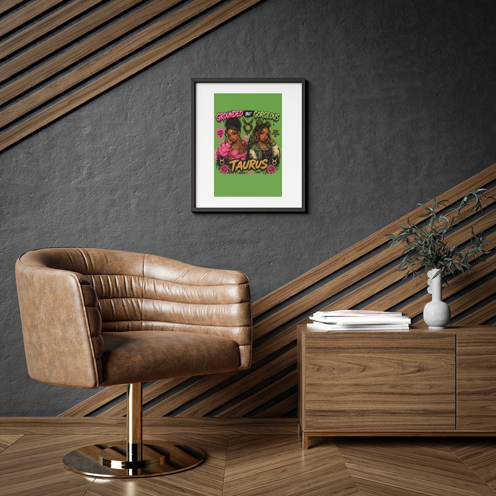 Image of Taurus Framed Poster — "Grounded But Gorgeous" Zodiac Art Print