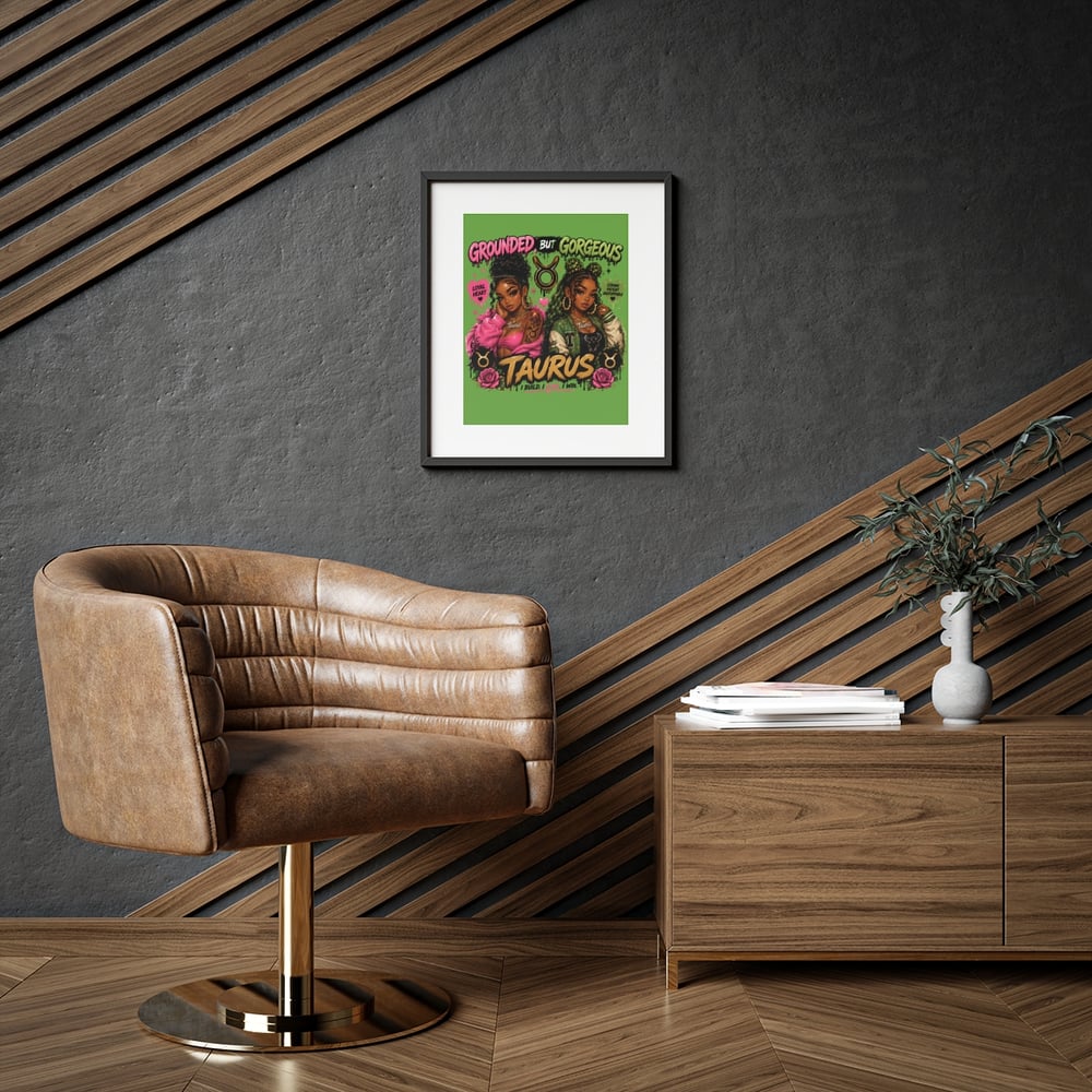 Image of Taurus Framed Poster — "Grounded But Gorgeous" Zodiac Art Print