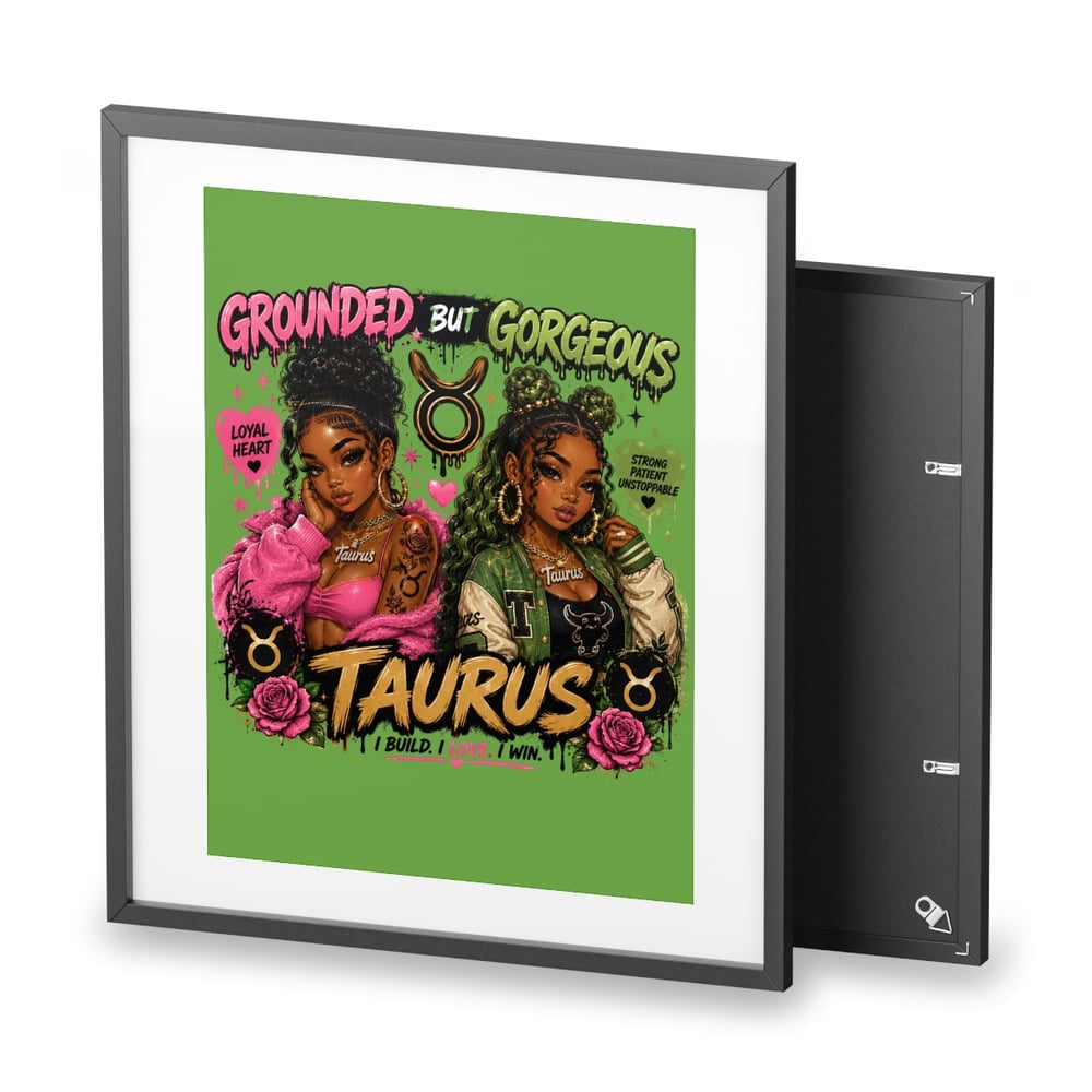 Image of Taurus Framed Poster — "Grounded But Gorgeous" Zodiac Art Print