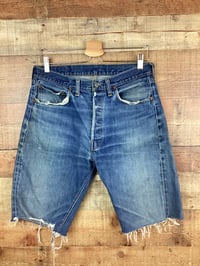 Image 1 of Vintage Big E Levis 501 Redlines Cut Off Denim Shorts