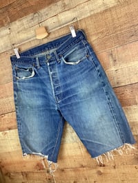 Image 2 of Vintage Big E Levis 501 Redlines Cut Off Denim Shorts