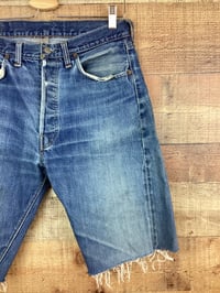 Image 4 of Vintage Big E Levis 501 Redlines Cut Off Denim Shorts