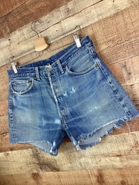 Image 2 of Vintage Levi Big E Redlines Denim Cut Off Shorts