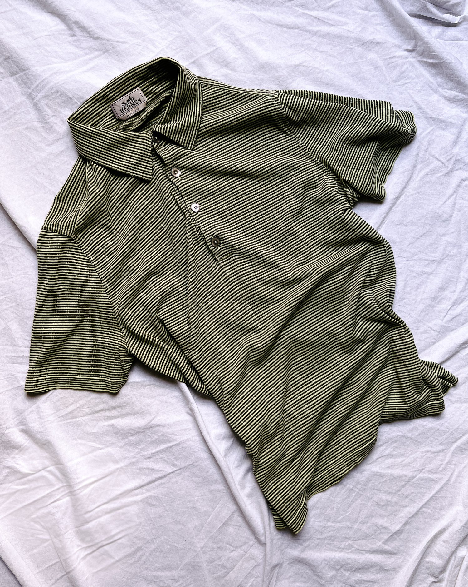 Hermes Striped Cotton Polo with H details - Size L