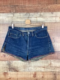 Image 1 of Vintage Levi 501 Embroidered Denim Cut Off Shorts