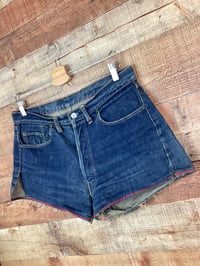 Image 2 of Vintage Levi 501 Embroidered Denim Cut Off Shorts