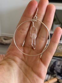 Image 2 of Quartz Hoop Earrings - PRE ORDER