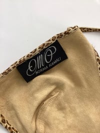 Image 7 of Vintage 1980s Norma Kamali OMO Leopard Print Ultra Suede Bikini Bra Halter Top