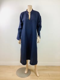 Image 1 of Vintage Eskandar Black Linen Caftan Dress