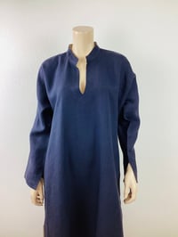 Image 2 of Vintage Eskandar Black Linen Caftan Dress