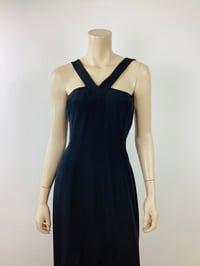 Image 2 of Vintage 1990s Travilla Black Mermaid Hem Formal Dress