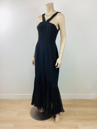 Image 8 of Vintage 1990s Travilla Black Mermaid Hem Formal Dress