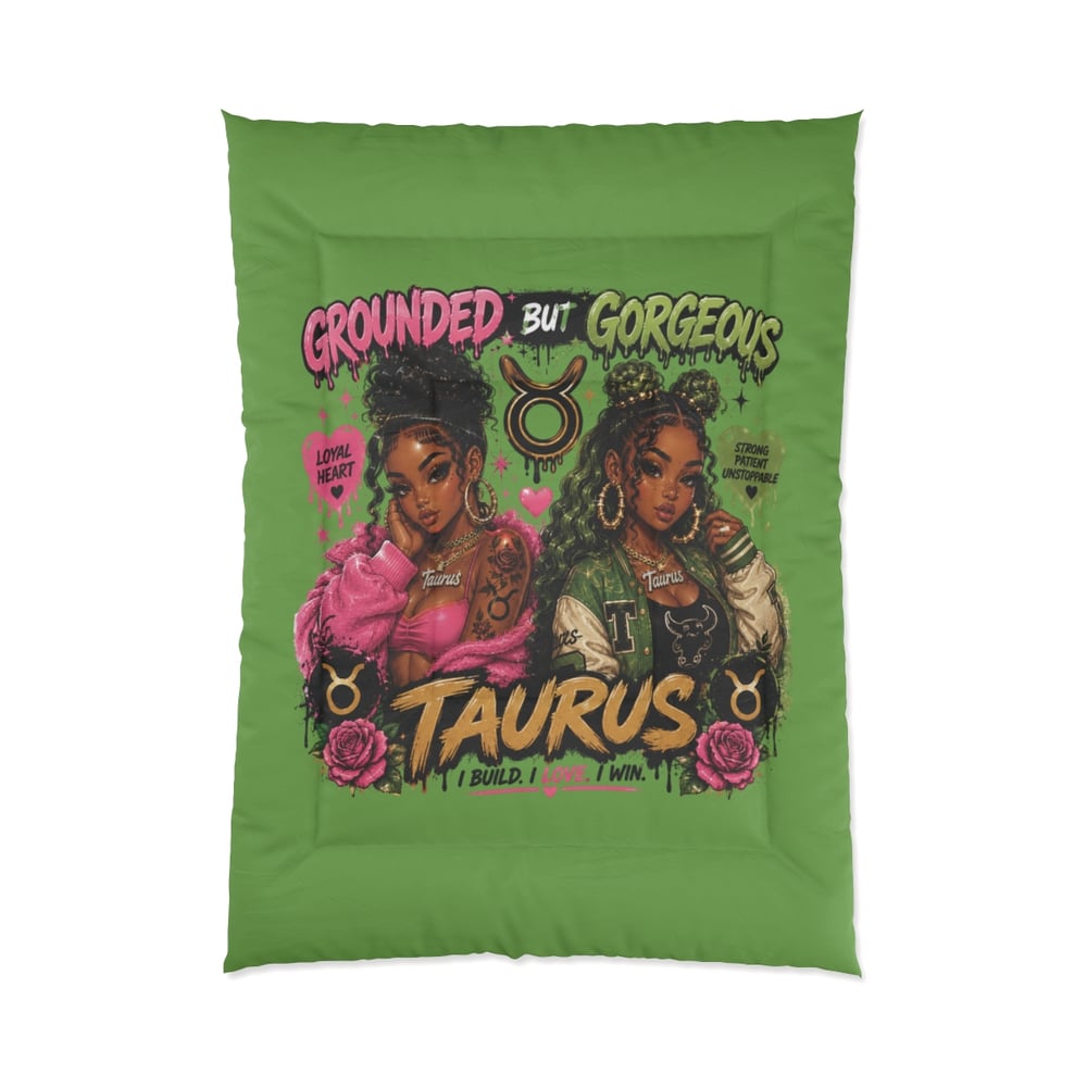 Image of Taurus Comforter - "Grounded but Gorgeous" Astrological Zodiac Bedding for Women