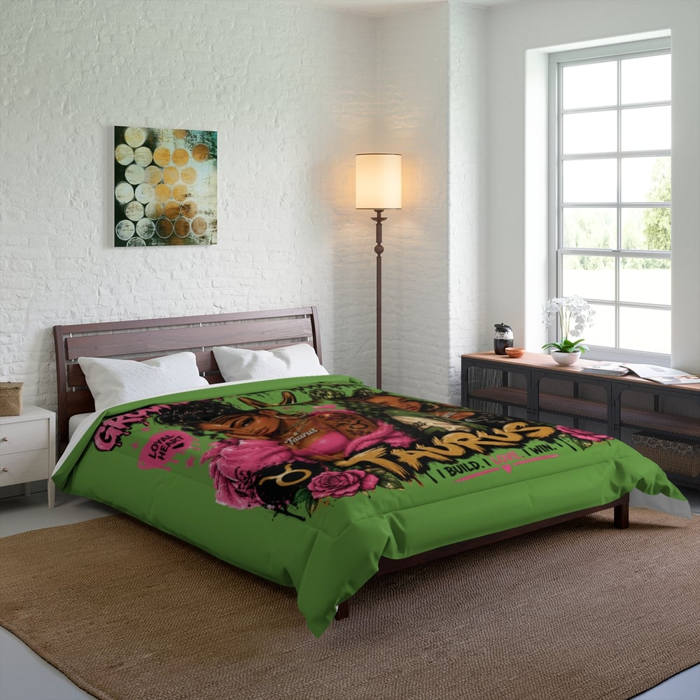 Image of Taurus Comforter - "Grounded but Gorgeous" Astrological Zodiac Bedding for Women