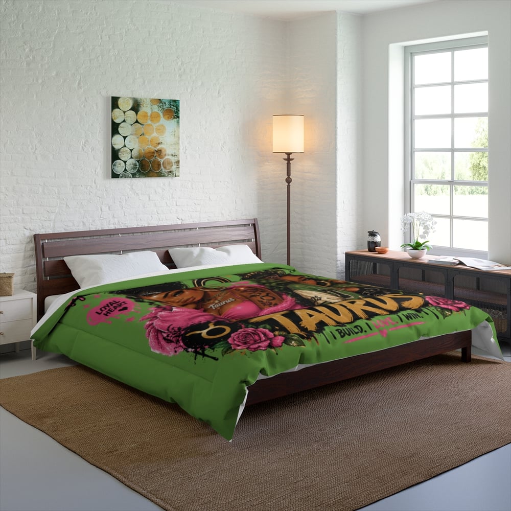 Image of Taurus Comforter - "Grounded but Gorgeous" Astrological Zodiac Bedding for Women