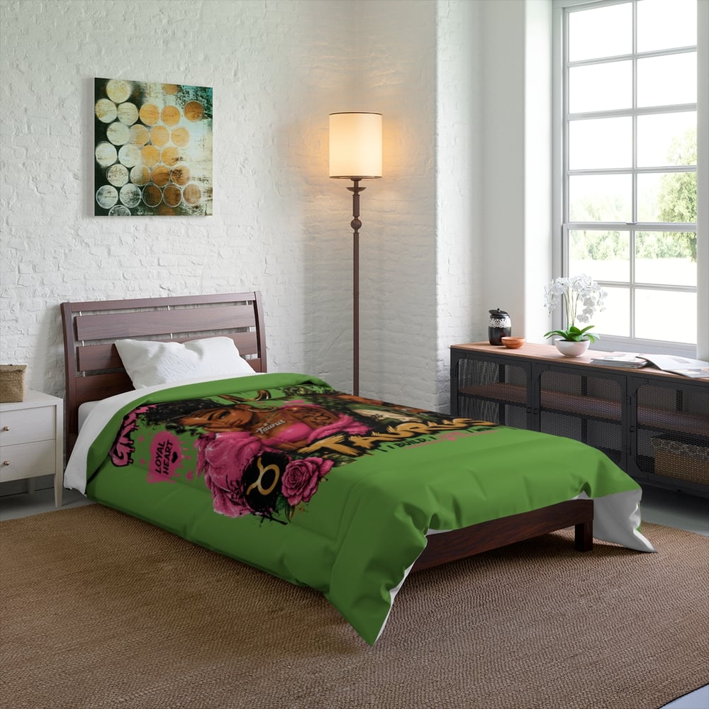 Image of Taurus Comforter - "Grounded but Gorgeous" Astrological Zodiac Bedding for Women
