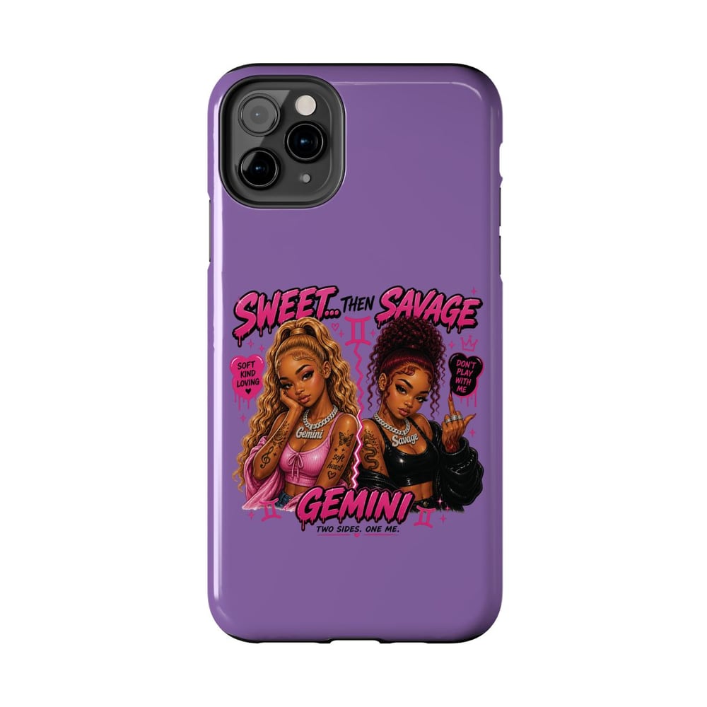 Image of Gemini Phone Case — "Sweet Then Savage" Zodiac Tough Case