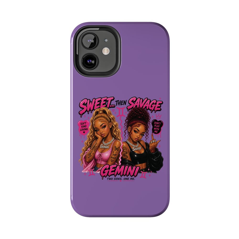 Image of Gemini Phone Case — "Sweet Then Savage" Zodiac Tough Case
