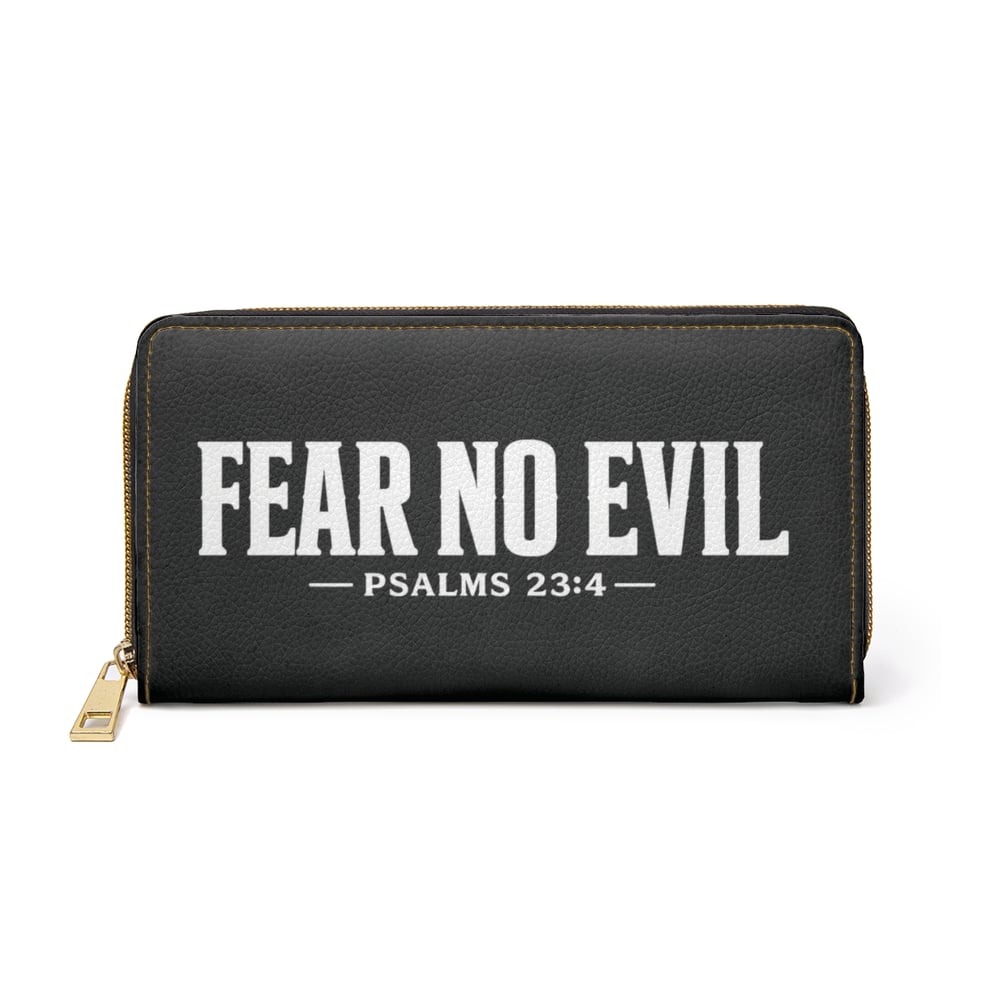 Image of Fear No Evil Zipper Wallet — Psalms 23:4 Inspirational Scripture Wallet