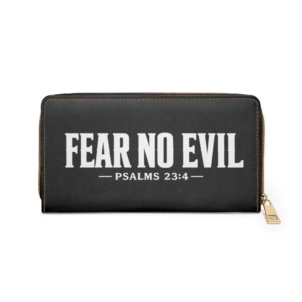 Image of Fear No Evil Zipper Wallet — Psalms 23:4 Inspirational Scripture Wallet